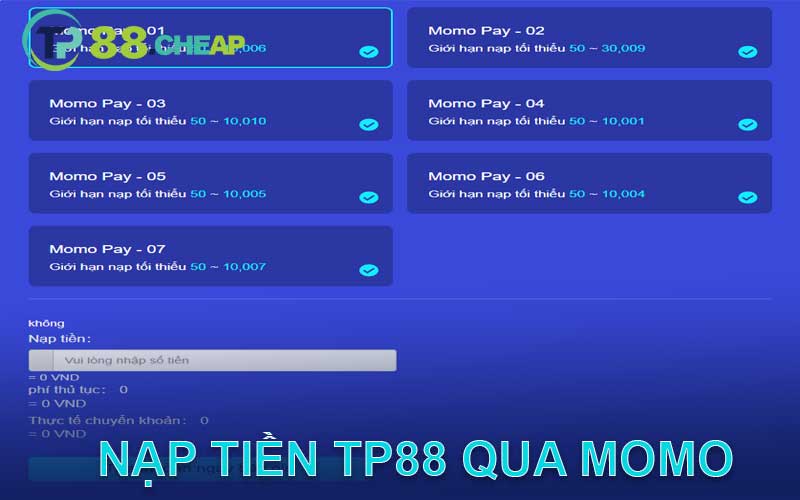 nạp tiền tp88 qua momo