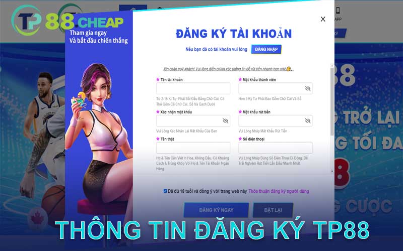 thông tin đăng ký tp88 cần biết